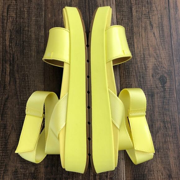 UGG Platform Sandal Ankle Wrap Square Toe Chunky Strappy Lennox Size 11 Yellow - Picture 5 of 15